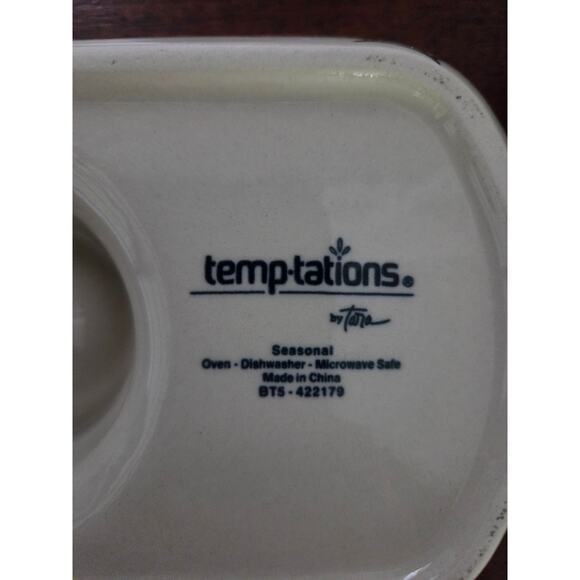 (3) Temp-tations Halloween Dip Plates 6.75" Stoneware Seasonal by Tara - Picture 7 of 7